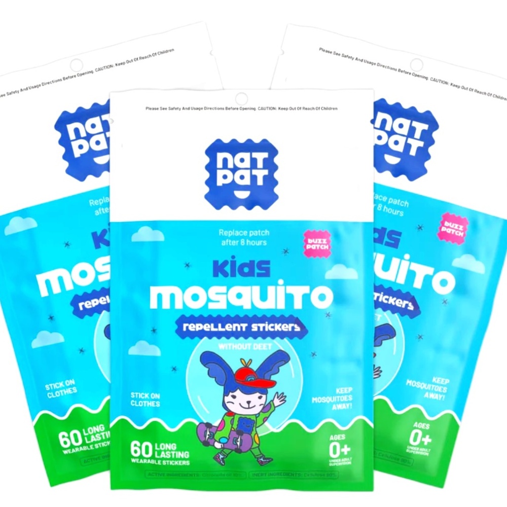 Lot of SEALED 7 NatPat Nat Pat Kids Mosquito Repellent Stickers - 60 Patches